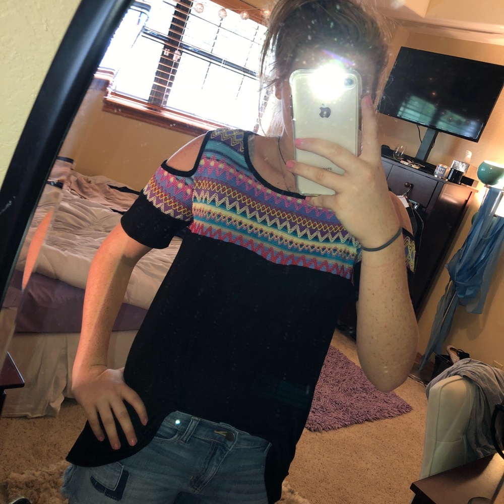 black chevron tee